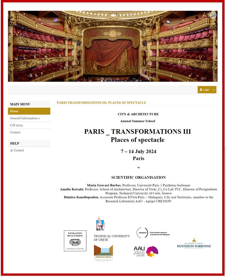 PARIS TRANSFORMATIONS III – Places of spectacle_ECOLE D’ETE_7-14.07.2024
